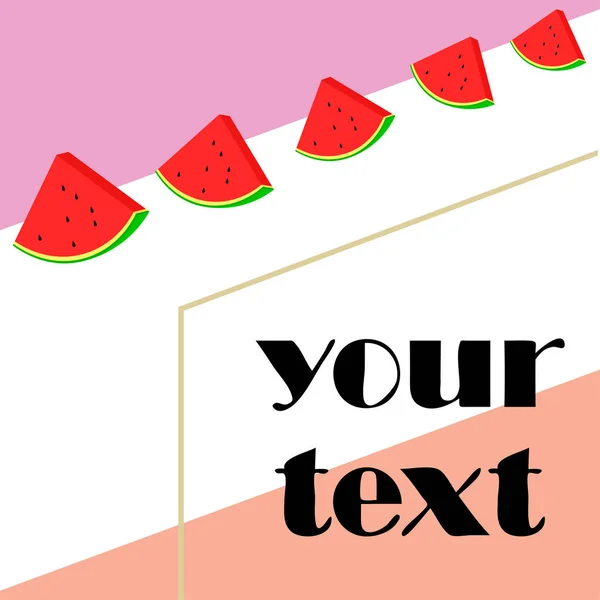 Watermelons Background Copy Space Vector Illustration — Stock Vector