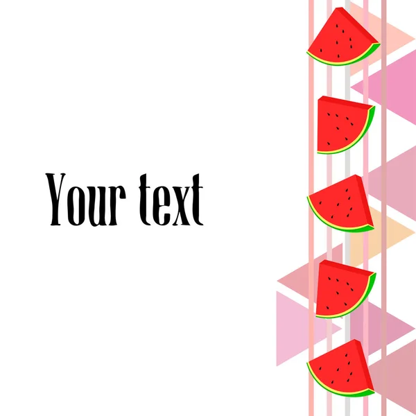 Watermelons Background Copy Space Vector Illustration — Stock Vector