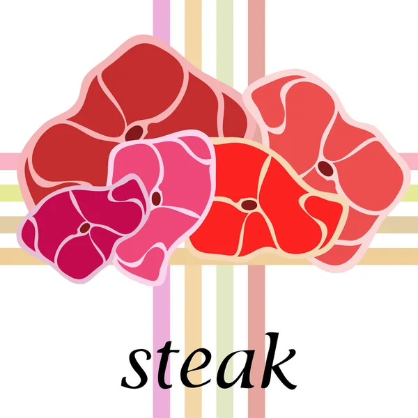 Frische Steaks Hintergrund Vektorillustration — Stockvektor