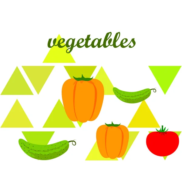 Fresh Vegetables Background Vector Illustration — Stock Vector