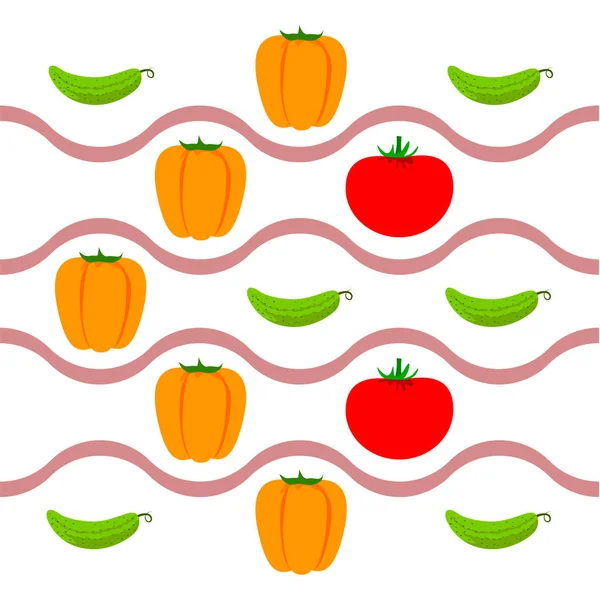 Fresh Vegetables Background Vector Illustration — Stock Vector