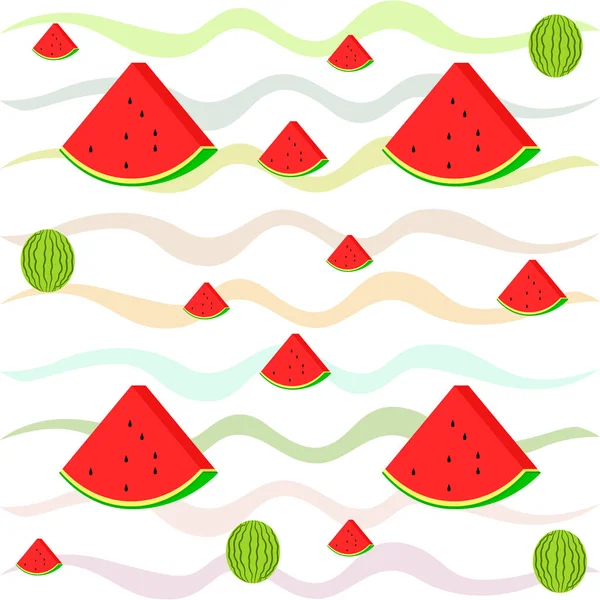 Watermelons Background Card Vector Illustration — Stock Vector