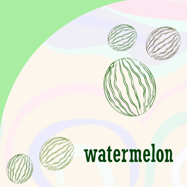 Watermelons Background Card Vector Illustration — Stock Vector