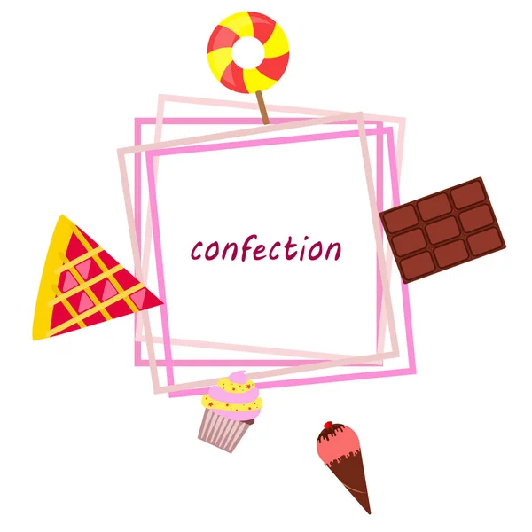 Chocolate, caramelo, pastel, pastel, helado, dulce, vector abstracto ilustración . — Archivo Imágenes Vectoriales