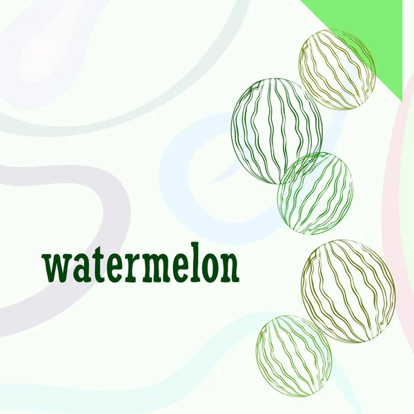 Wassermelonen Hintergrund Karte Vektorillustration — Stockvektor