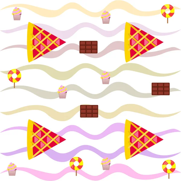 Chocolate, caramelo, pastel, pastel, helado, dulce, vector abstracto ilustración . — Archivo Imágenes Vectoriales