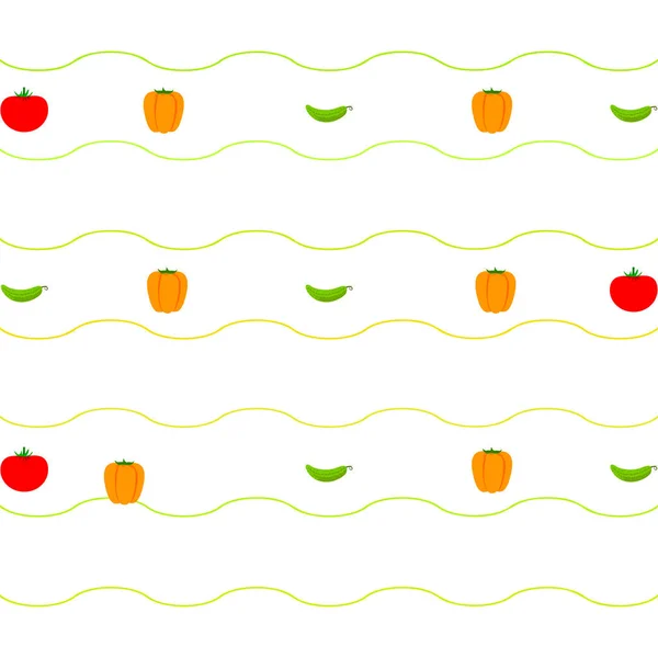 新鮮な野菜の背景 ベクトル図 — ストックベクタ