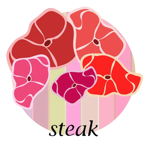 Frische Steaks Hintergrund Vektorillustration — Stockvektor