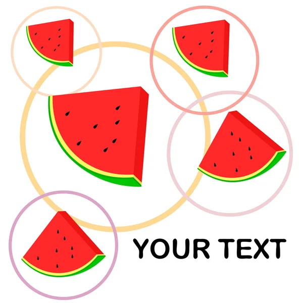 Watermelons Background Copy Space Vector Illustration — Stock Vector