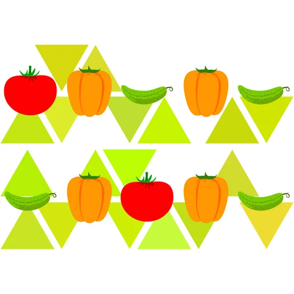 Fresh Vegetables Background Vector Illustration — Stock Vector