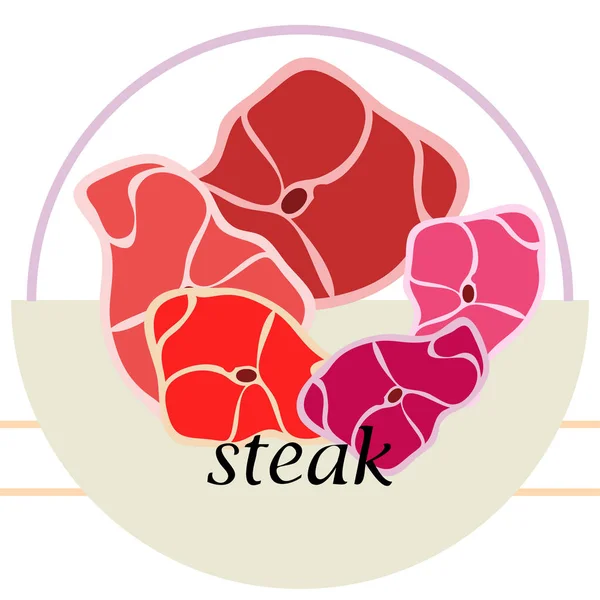Frische Steaks Hintergrund Vektorillustration — Stockvektor