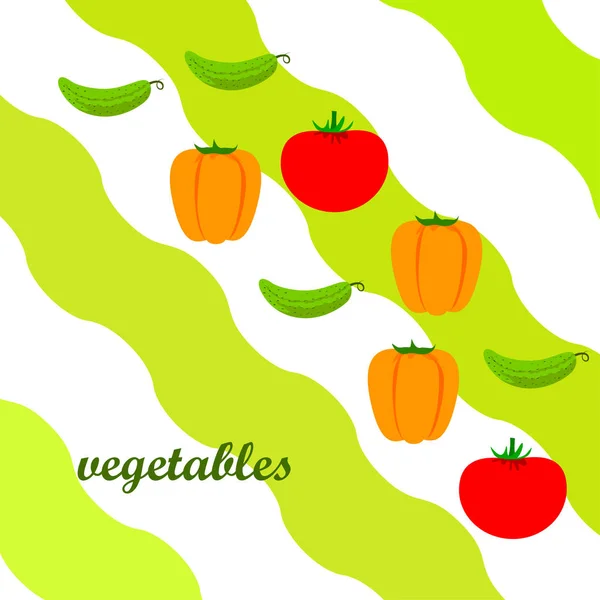 Fond Légumes Frais Illustration Vectorielle — Image vectorielle