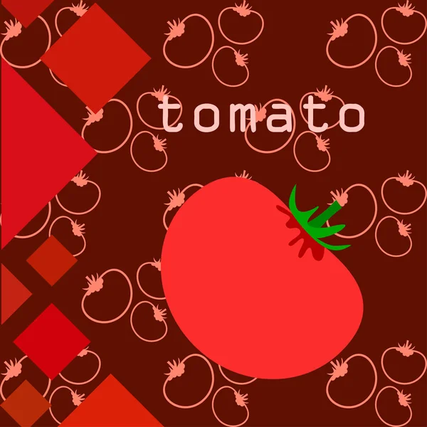 Fondo Tomates Con Espacio Copia Ilustración Vectorial — Archivo Imágenes Vectoriales