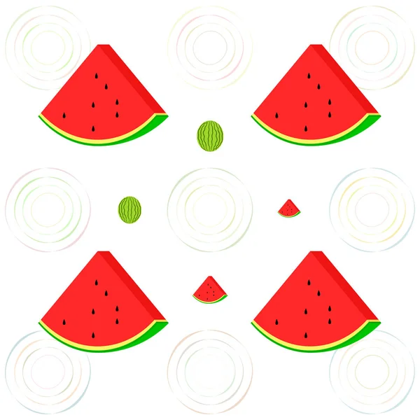Watermelons Background Card Vector Illustration — Stock Vector