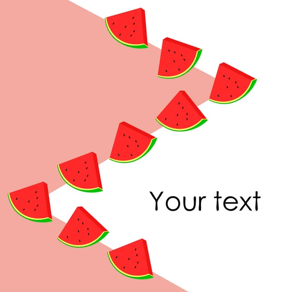 Wassermelonen Hintergrund Mit Kopierraum Vektorillustration — Stockvektor