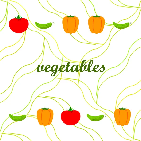 Fundo Legumes Frescos Ilustração Vetorial —  Vetores de Stock