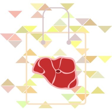 Taze biftek kutsal kişilerin resmi, vektör çizim 