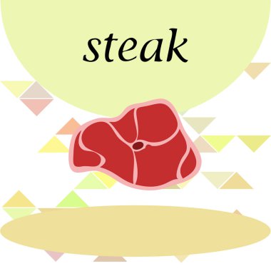 Taze biftek kutsal kişilerin resmi, vektör çizim 