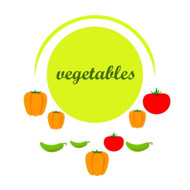 Taze sebze arka plan. Vektör çizim 