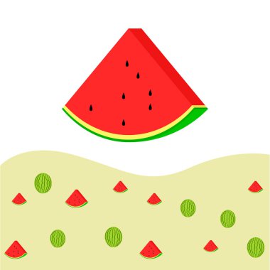 karpuz arka plan, kart. Vektör çizim 
