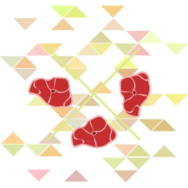 Taze biftek kutsal kişilerin resmi, vektör çizim 