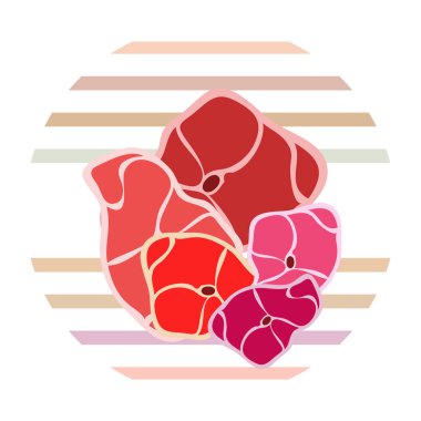 Arka plan, taze biftek. Vektör çizim 