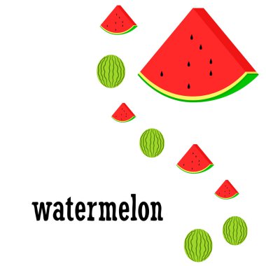 karpuz arka plan, kart. Vektör çizim 
