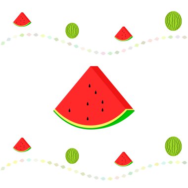 karpuz arka plan, kart. Vektör çizim 