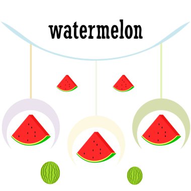 karpuz arka plan, kart. Vektör çizim 