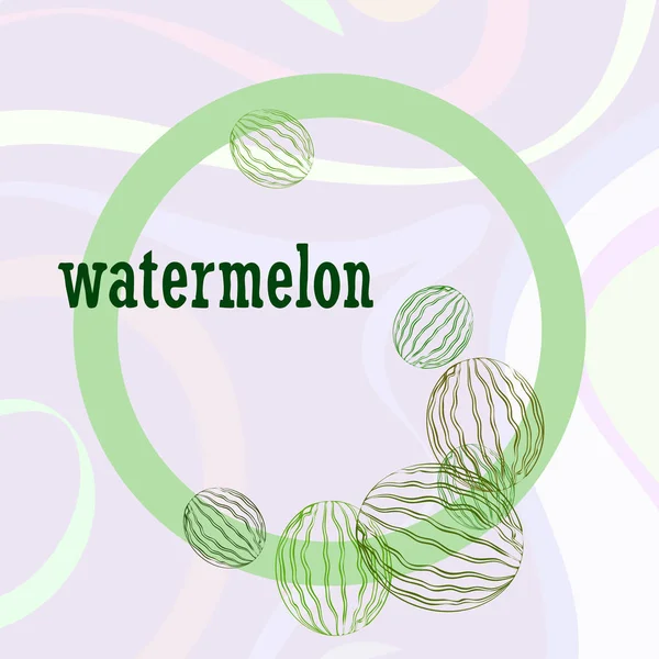 Wassermelonen Hintergrund Karte Vektorillustration — Stockvektor