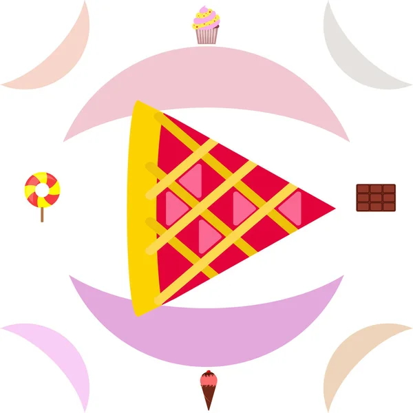 Chocolate, caramelo, pastel, pastel, helado, dulce, vector abstracto ilustración . — Archivo Imágenes Vectoriales