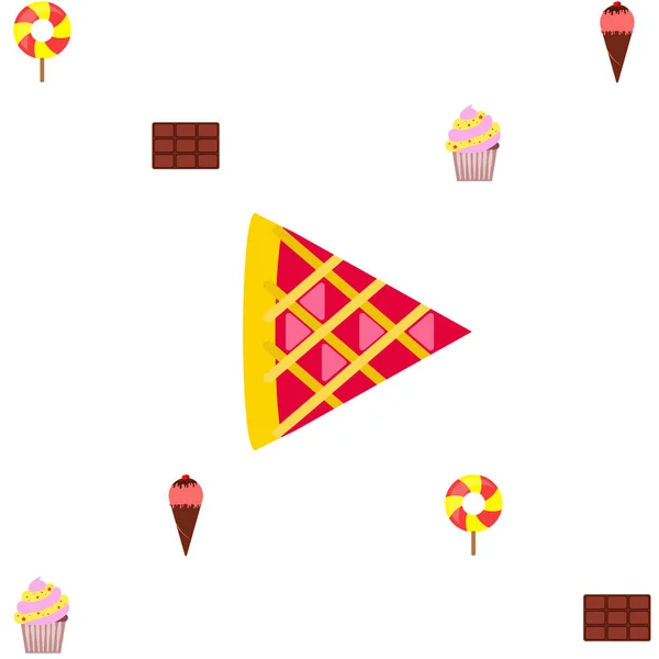 Chocolat, bonbons, gâteau, tarte, crème glacée, sucré, illustration vectorielle abstraite . — Image vectorielle