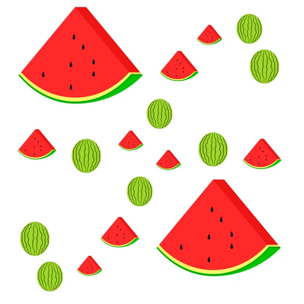 Watermelons Background Card Vector Illustration — Stock Vector