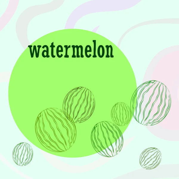 Wassermelonen Hintergrund Karte Vektorillustration — Stockvektor