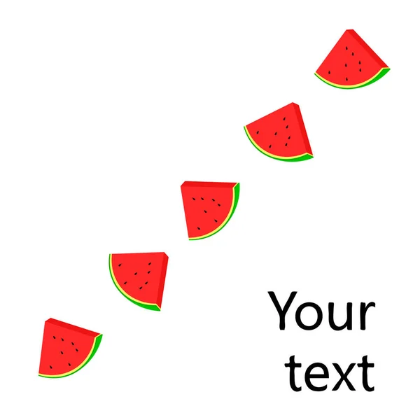 Watermeloenen Achtergrond Met Kopie Ruimte Vectorillustratie — Stockvector