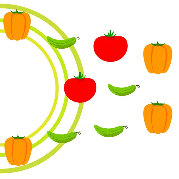 Hintergrund Frisches Gemüse Vektorillustration — Stockvektor