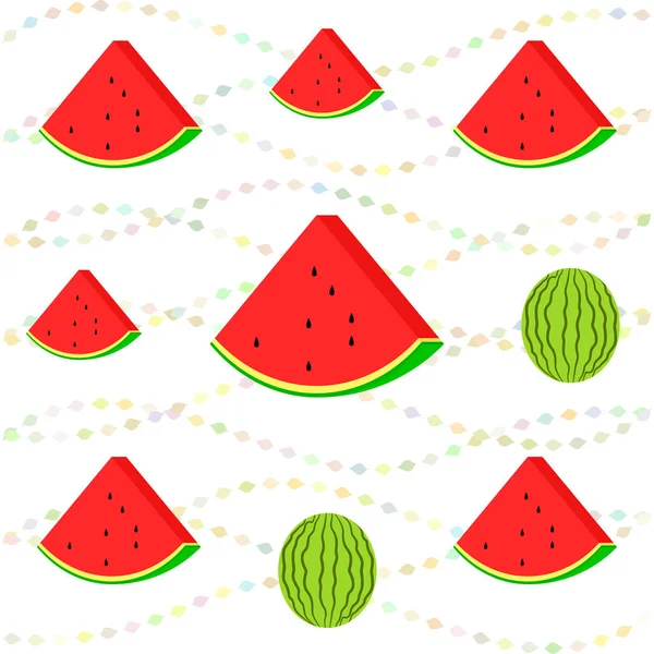 Watermelons Background Card Vector Illustration — Stock Vector