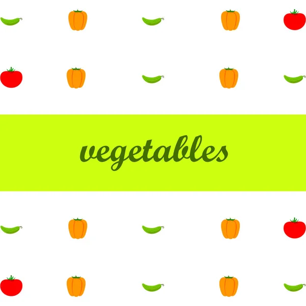Färska Grönsaker Bakgrund Vektorillustration — Stock vektor