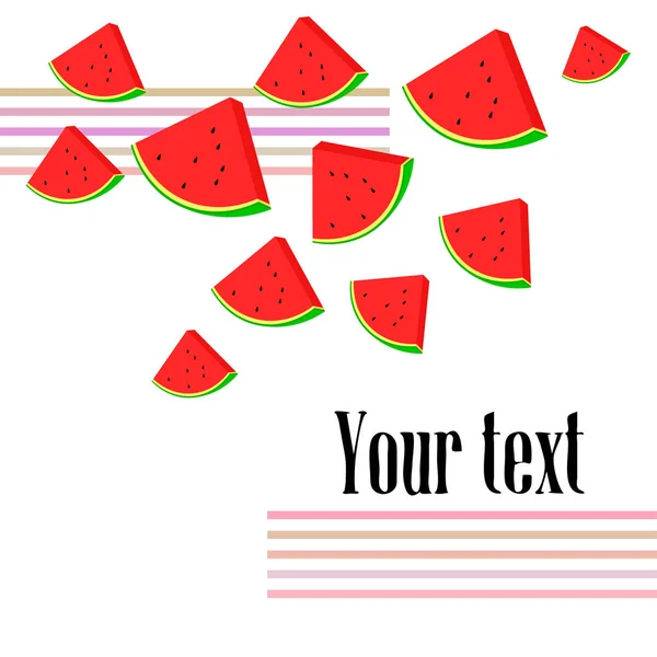 Watermelons Background Copy Space Vector Illustration — Stock Vector