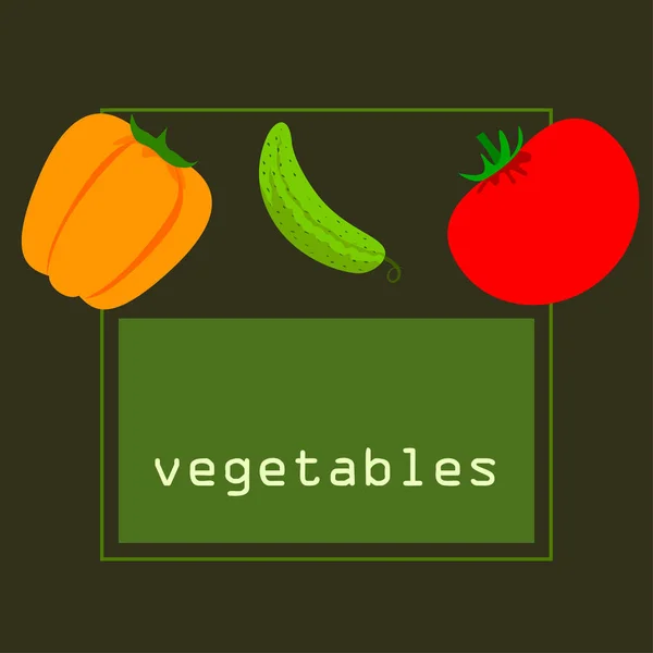 Tomato Pepper Cucumber Vector Illustration — Stock Vector