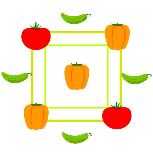 Свіжі Овочі Фону Векторні Ілюстрації — стоковий вектор