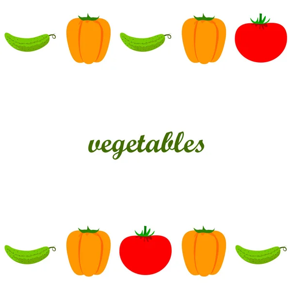 Fond Légumes Frais Illustration Vectorielle — Image vectorielle