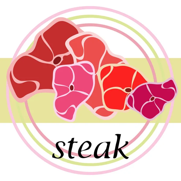 Frische Steaks Hintergrund Vektorillustration — Stockvektor