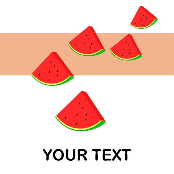 Watermelons Background Copy Space Vector Illustration — Stock Vector