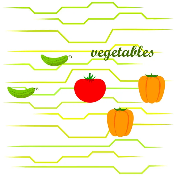 Hintergrund Frisches Gemüse Vektorillustration — Stockvektor