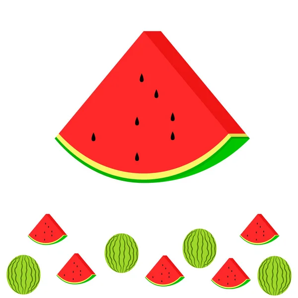 Watermelons Background Card Vector Illustration — Stock Vector