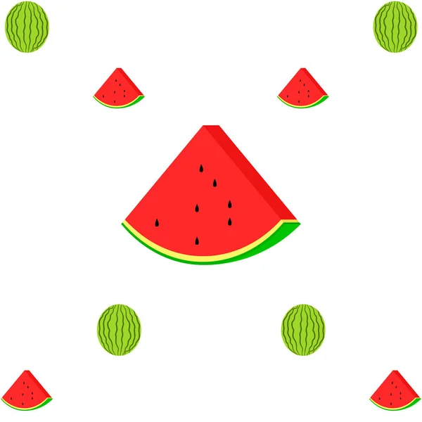 Watermelons Background Card Vector Illustration — Stock Vector