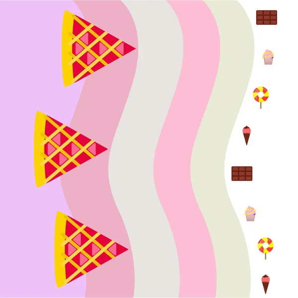 Choklad, godis, tårta, paj, glass, söta, abstrakt vektorillustration. — Stock vektor