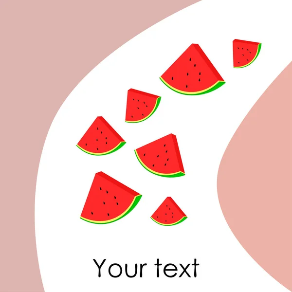 Watermelons Background Copy Space Vector Illustration — Stock Vector