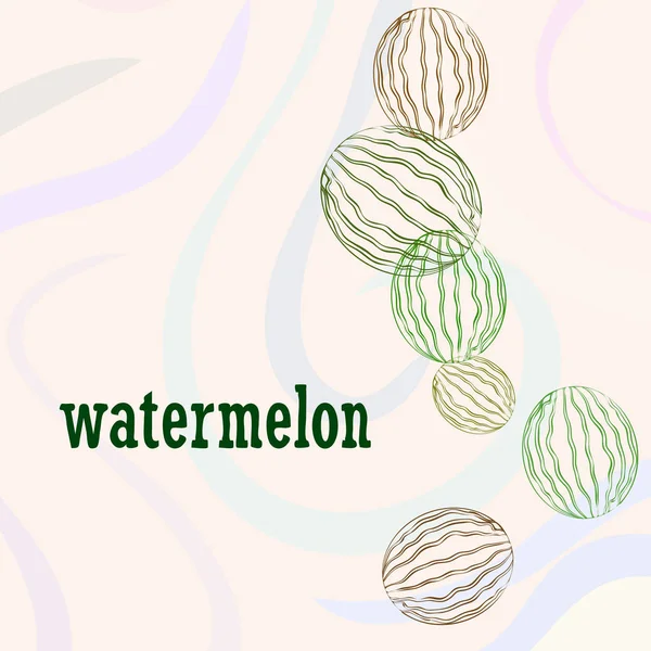 Wassermelonen Hintergrund Karte Vektorillustration — Stockvektor